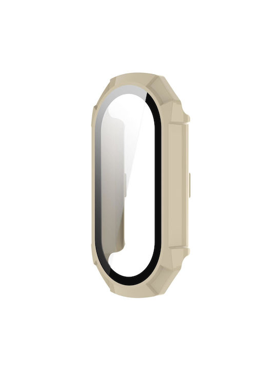 Xiaomi Mi Band 8 Pc + Tempered Glass Integrated Protective Watch Case Ivory White Xiaomi Mi Band 8 Pc + Tempered Glass Integrated Protective Watch Case Ivory White