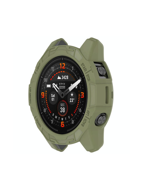 Garmin Epix Pro 47mm Fenix 7 7 Pro Armored Tpu Half Wrapped Watch Protective Case Green Garmin Epix Pro 47mm Fenix 7 7 Pro Armored Tpu Half Wrapped Watch Protective Case Green