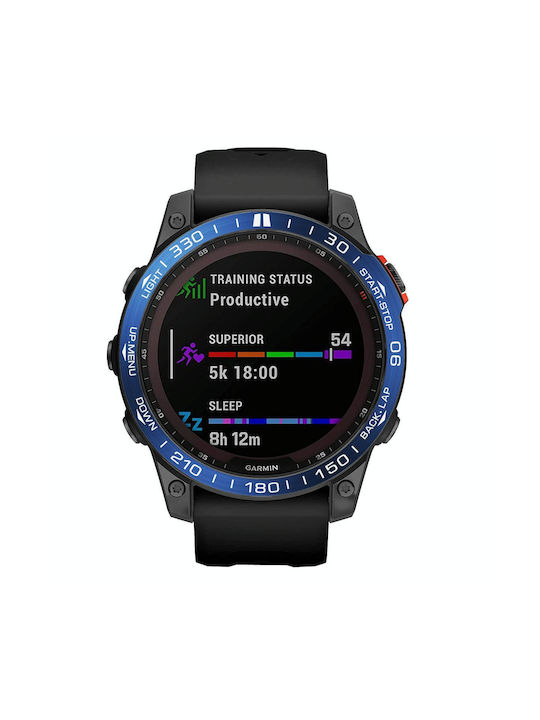 Smartwatch Dial Bezel Ring Cover Garmin Fenix 7X Blue Ring White Characters