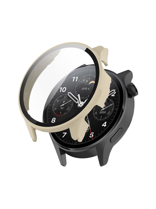 Xiaomi Watch S1 Pro Tempered Glass Film Pc Watch Case Ivory White