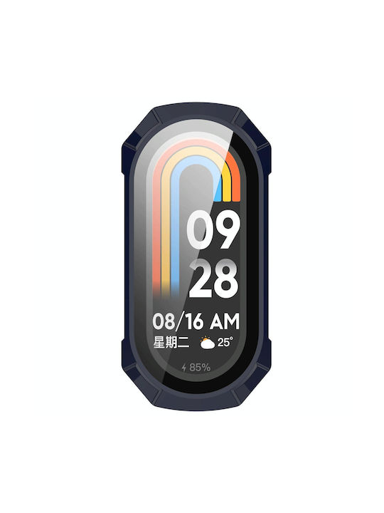 Xiaomi Mi Band 8 Pc + Tempered Glass Integrated Protective Watch Case Ink Blue