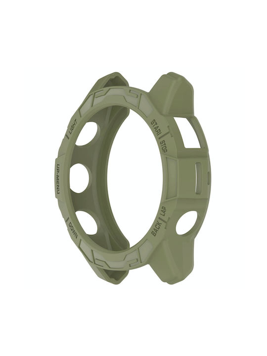 Garmin Epix Pro 47mm Fenix 7 7 Pro Armored TPU Half Wrapped Watch Protective Case Green