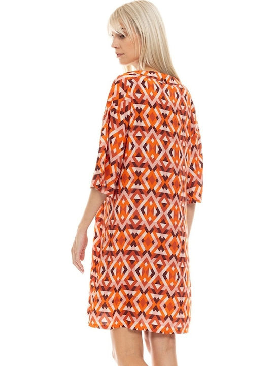 Pink Label Damen Mini Kleid Strand Orange