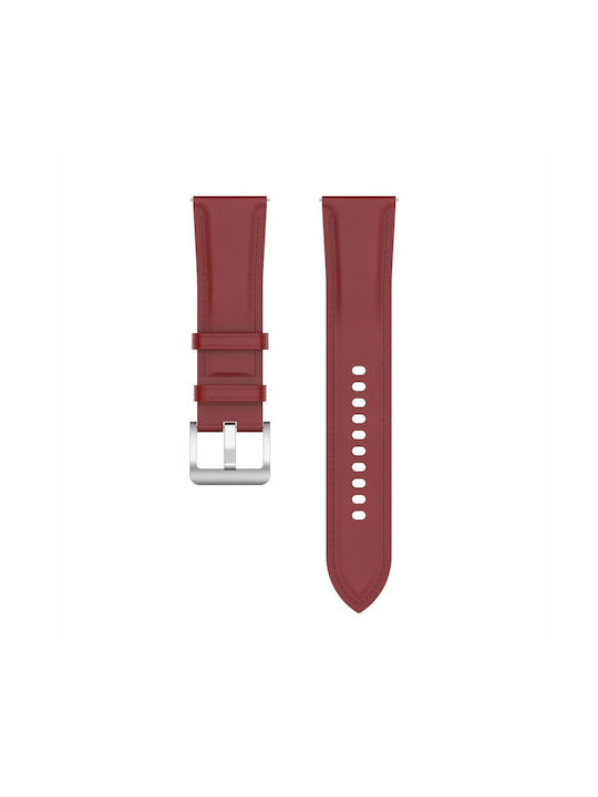 Huawei Watch Buds Xiaomi Watch S2 22mm Genuine Leather Watch Band Red