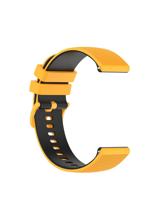 Amazfit 2 Stratos 22mm Checkered Two-color Silicone Watch Band Yellow+black Amazfit 2 Stratos 22mm Checkered Two-color Silicone Watch Band Yellow+black
