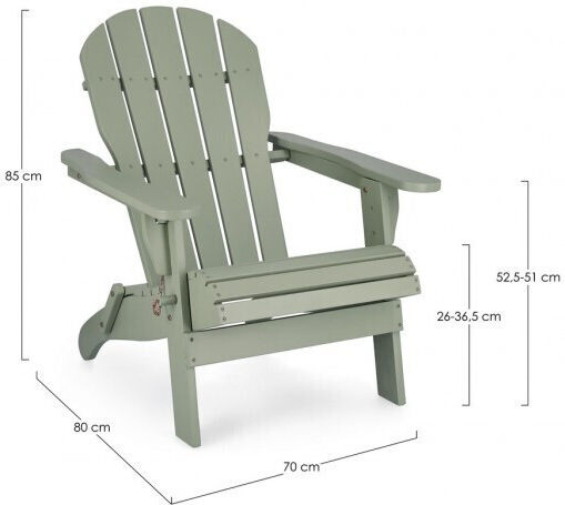 Outdoor Armchair Wooden Filadelfia Sage Green 70x80x85cm