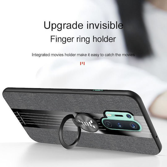 Oneplus 8 Pro Xinli Stitching Cloth Texture Tpu Phone Case Ring Holder Grey