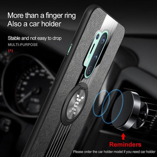 Oneplus 8 Pro Xinli Stitching Cloth Texture Tpu Phone Case Ring Holder Grey