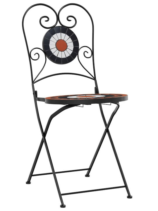 Outdoor-Stuhl Metallisch Terracotta/whites 2Stück 38x45.5x89.5εκ.
