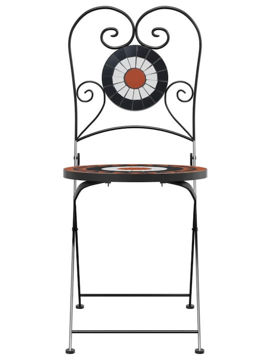 Outdoor-Stuhl Metallisch Terracotta/whites 2Stück 38x45.5x89.5εκ.