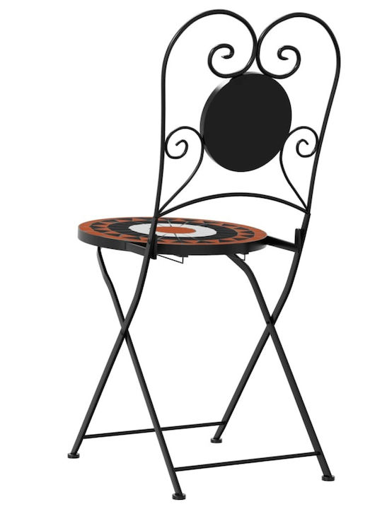 Outdoor-Stuhl Metallisch Terracotta/whites 2Stück 38x45.5x89.5εκ.
