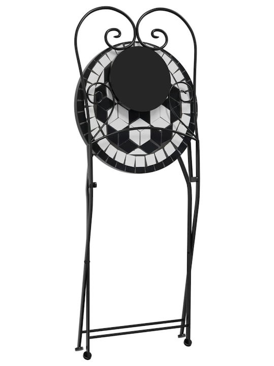Outdoor Chair Metallic Black/white 2pcs 38x45.5x89.5cm