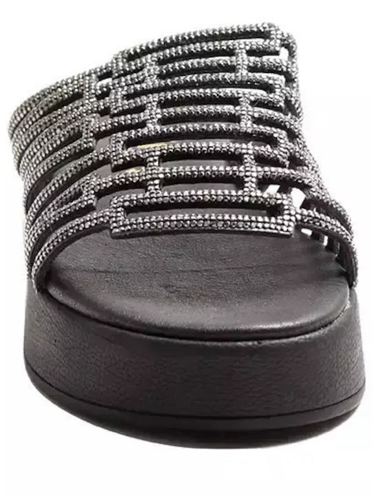 Flache Sandalen für Damen in Schwarz Farbe