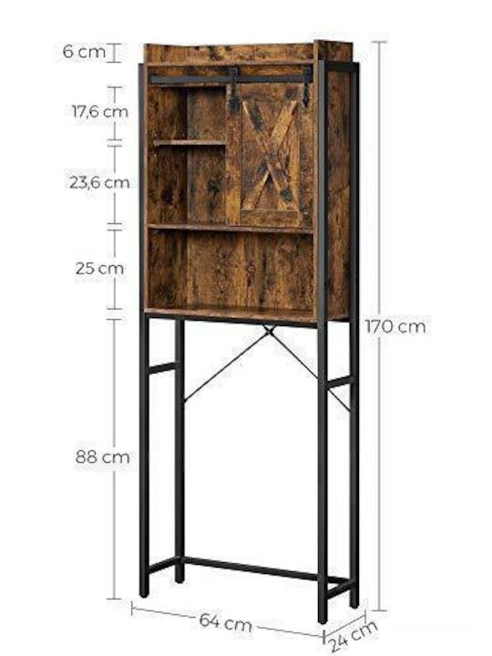 Songmics BTS003B01 Boden Badezimmerregal Metallisch 64x24x171cm Gray