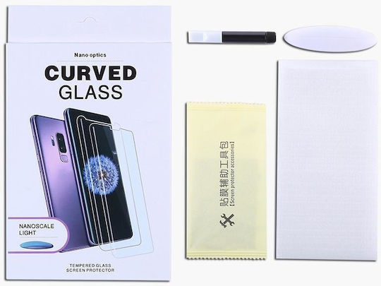 Film de sticlă temperată cu adeziv integral curbat în UV pentru Samsung Galaxy S21+ 5G