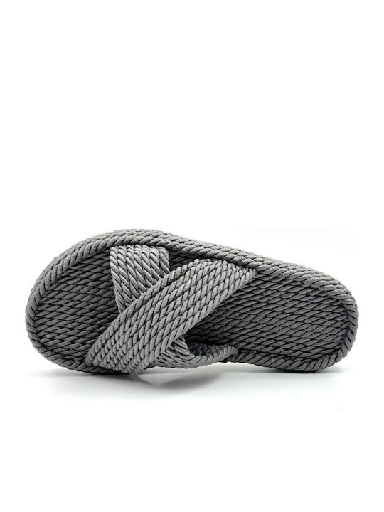 Women's Flat Sandals in Gray Color