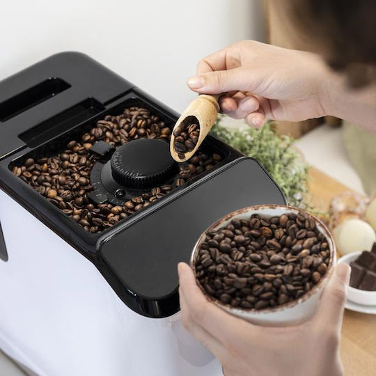 Cecotec Cremmaet Macchia Automatic Espresso Coffee Machine Pressure 19bar with Grinding Burrs White 01717