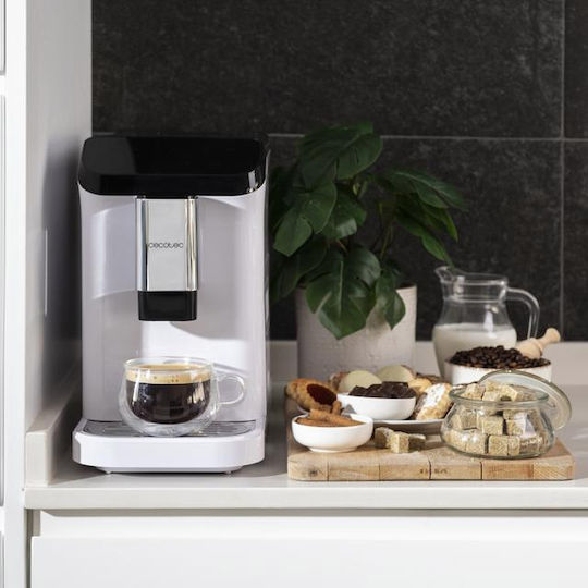 Cecotec Cremmaet Macchia Automatic Espresso Coffee Machine Pressure 19bar with Grinding Burrs White 01717