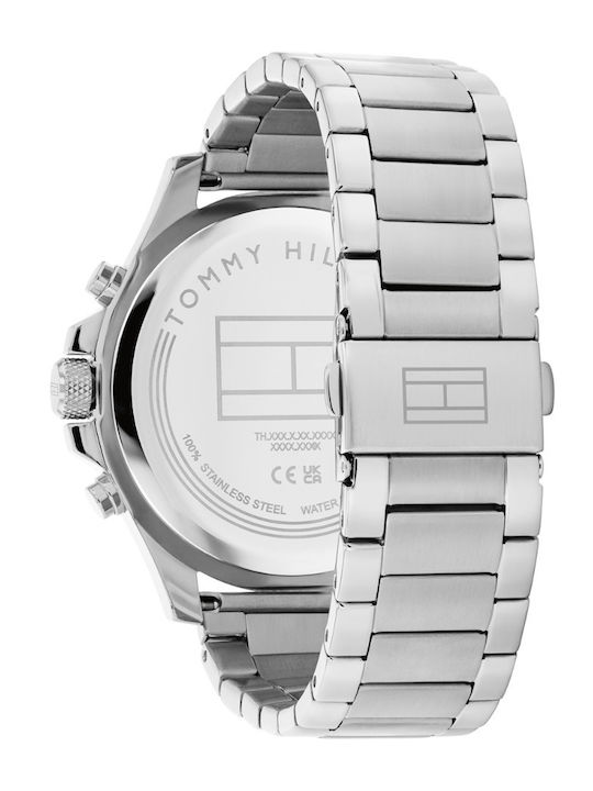 Tommy Hilfiger Bryan Мъжки Часовник 46mm Хронограф На Батерия Със Сребрист Неръждаем Стоманен Гривна