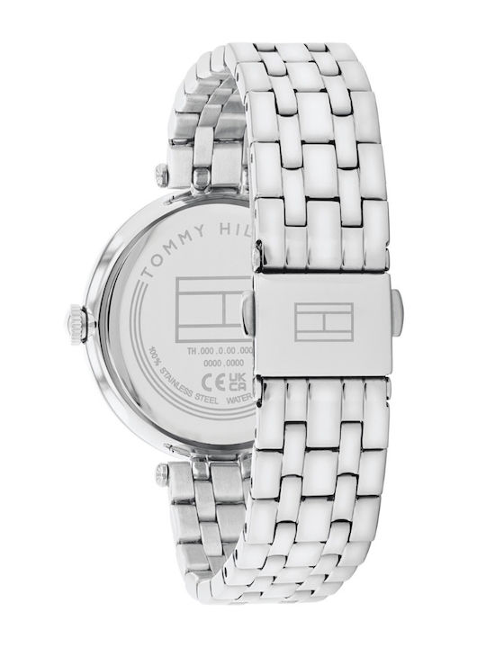 Tommy Hilfiger Men's Watch 34mm Chronograph Battery with Silver Metal Bracelet