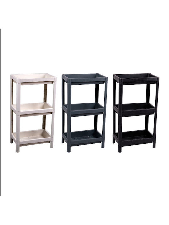 Sidirela Kitchen Rack Plastic 3 Tiers Black 35x23x70cm