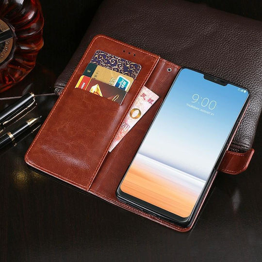 Lg G7 Thinq Idewei Crazy Horse Texture Horizontal Flip Leather Case Holder & Card Slots & Wallet White