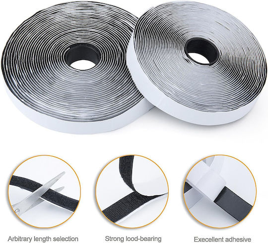 Velcro Adhesive Tape Zola Reusable Skirt Puff Width 2.5 Cm Length 5 M Black