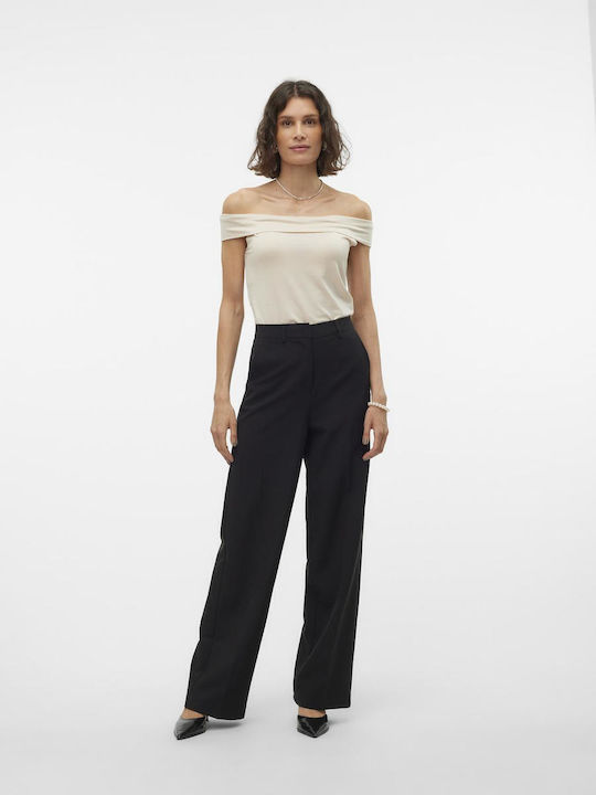 Fiona Γυναικεία Μπλούζα Off-Shoulder Μπεζ