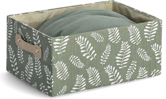 Fabric Storage Box with Lid Green 36x26x16.5cm 1pcs