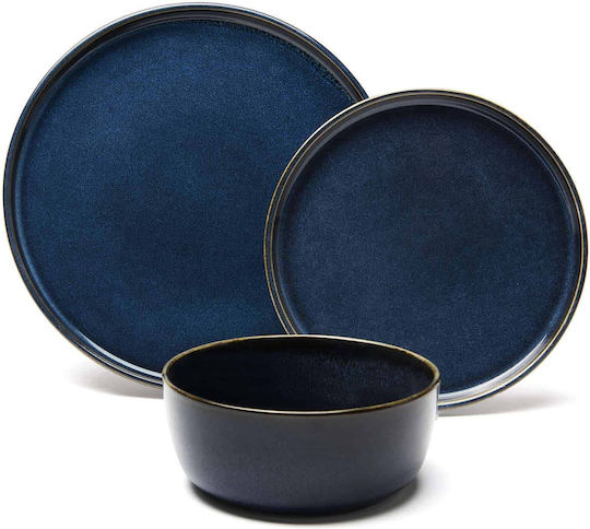 Excelsa Blue Ceramic Dinnerware Set 12pcs