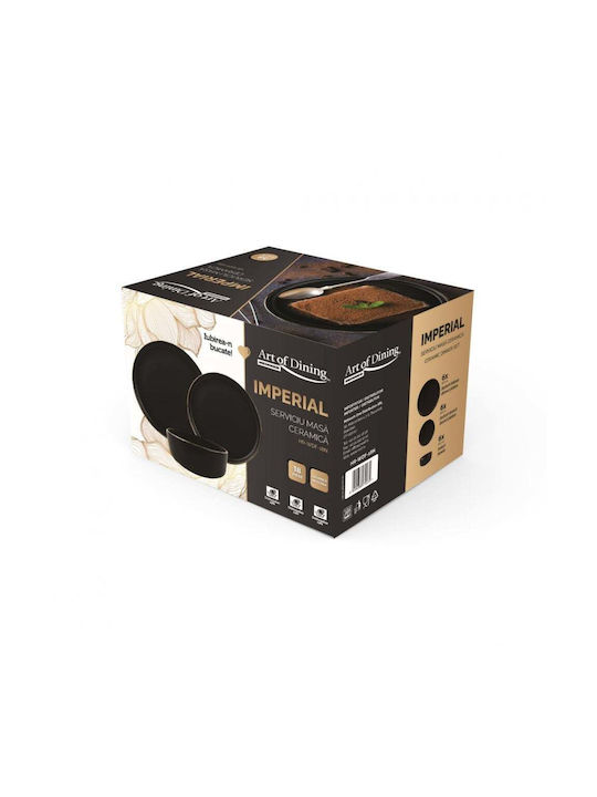 Heinner Art Of Dining Black Ceramic Dinnerware Set 18pcs