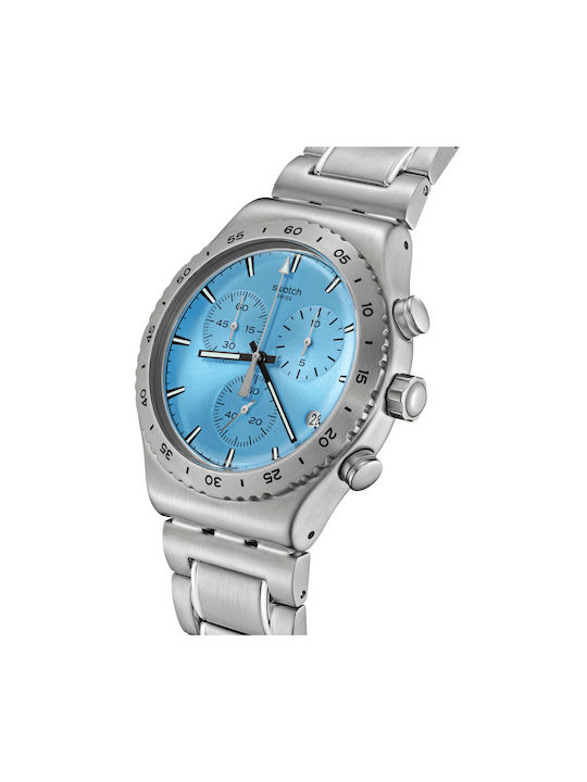 Swatch Uhr Chronograph mit Silber Metallarmband