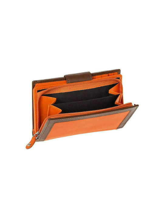 Lavor Small Leather Women's Wallet Cards with RFID Orange