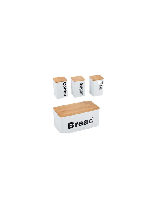 Sidirela Bread Box with Lid Metallic Gray 40x20x17cm