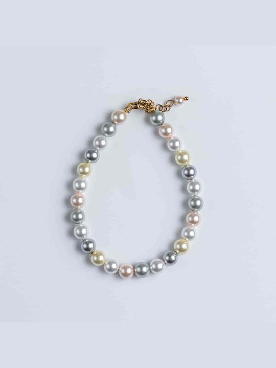 Handmade Beaded Bracelet Cuoro Stones White Gray Yellow