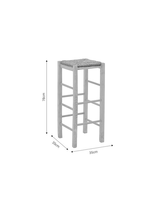 Stool Bar Wooden Bodier Brown 35x35x78cm