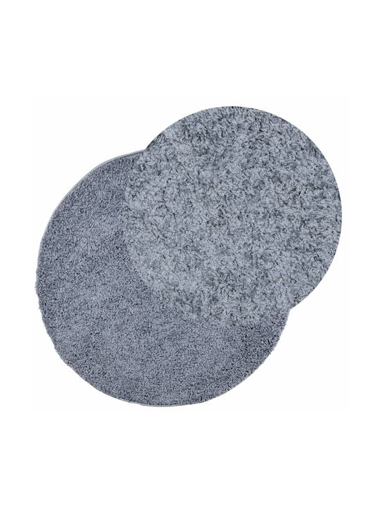 vidaXL Rug Round Shaggy Blue