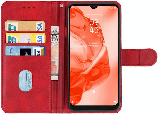 Leather Phone Case Tcl 205 Red