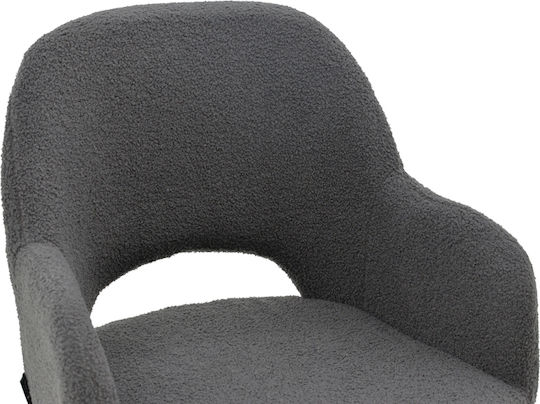 Табуретка Бар с гръбнак Текстил Renish Сив 51x57x114бр