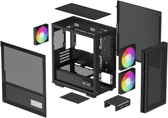Deepcool CH360 Digital Gaming Micro Tower Κουτί Υπολογιστή με Πλαϊνό Παράθυρο Μαύρο