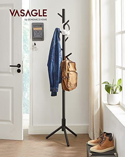 Songmics Cuiere de podea Lemn Negru 47x47x175cm