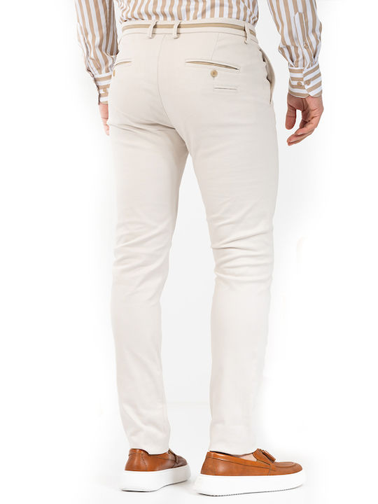 Trousers Elastic in Regular Fit White