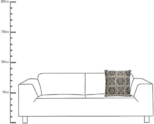 ArteLibre Sofa Cushion 100% Cotton Blue 45x45cm