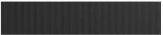 TV Stand Wooden Antibes Black Velvet-Black Metal L154xW42xH32cm