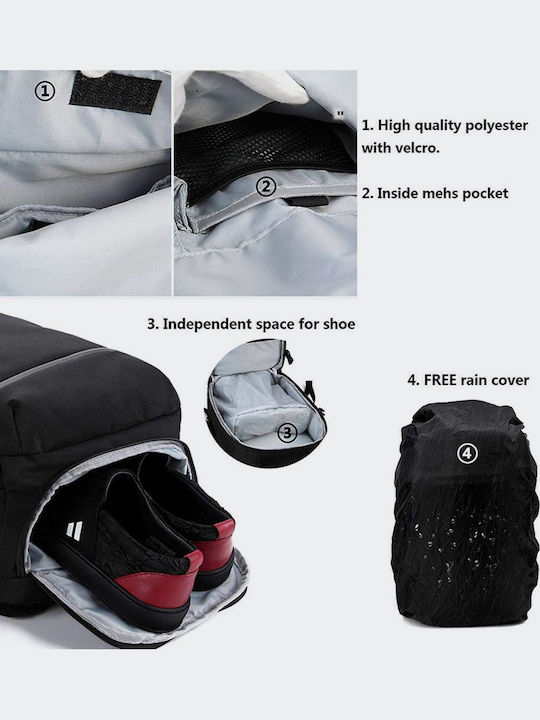 Ozuko Backpack Αδιάβροχο 27.26lt Μαύρο
