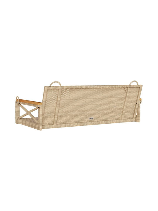 Rattan Swing Beige with 110kg Maximum Weight Capacity L109xW62xH40cm