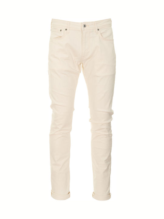 Stanley Men's Jeans Pants Elastic with Slim Tapered Fit Cream