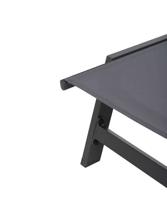 Șezlong Aluminiu cu Pernă Gri 191.5x60x89.5cm