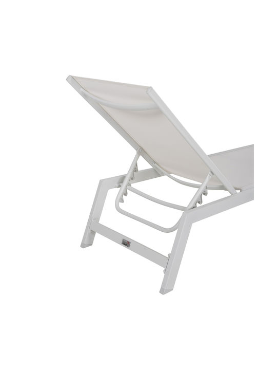 Deckchair Aluminum with Cushion White 191.5x60x89.5cm.