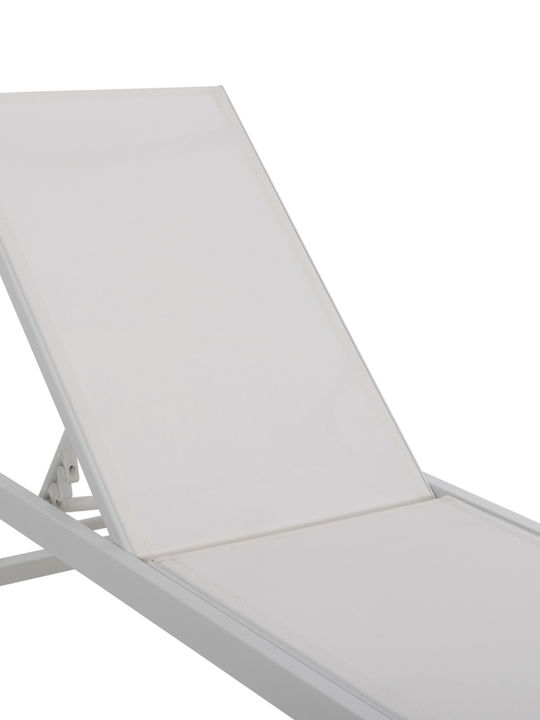 Deckchair Aluminum with Cushion White 191.5x60x89.5cm.
